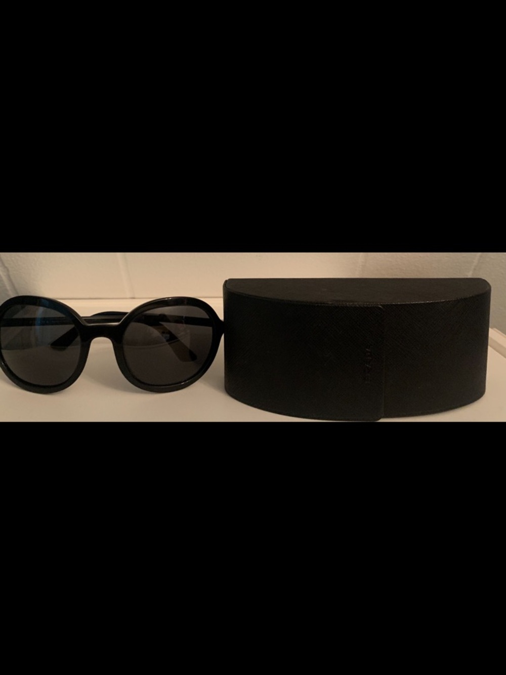 Prada Round Black Women's Sunglasses - Picture 7 of 9
